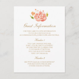 水彩画のバラの情報カード エンクロージャーカード