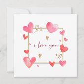 水彩画のバレンタインデー・記念日カード カード (正面)