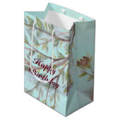 水彩画のバーガンディーアートパッター ミディアムペーパーバッグ (正面アングル)