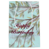 水彩画のバーガンディーアートパッター ミディアムペーパーバッグ (正面)