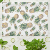 水彩画のパイナップルパターン キッチンタオル (折り畳み)