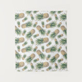 水彩画のパイナップルパターン タペストリー (正面)