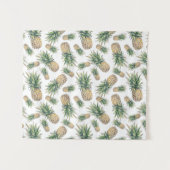 水彩画のパイナップルパターン タペストリー (正面(横))