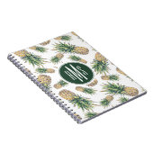 水彩画のパイナップルパターン ノートブック (右側)