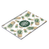 水彩画のパイナップルパターン ノートブック (左側)