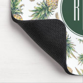 水彩画のパイナップルパターン マウスパッド (コーナー)