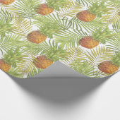 水彩画のパイナップルパターン ラッピングペーパー (角)