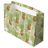 水彩画のパイナップルパターン ラージペーパーバッグ (裏面アングル)