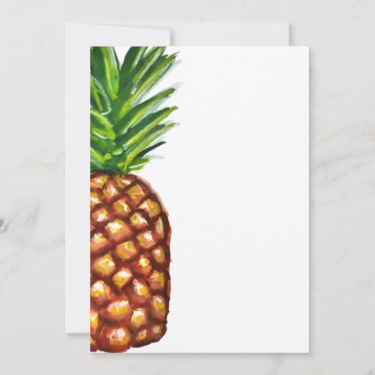 水彩画のパイナップル写真の誕生の発表 案内状 (裏面)