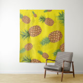 水彩画のパイナップル模様3 タペストリー (インサイチュ)