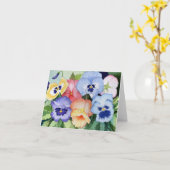 水彩画のパンジーIIの空白のなメッセージカード カード (黄色い花)