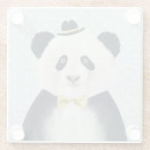 水彩画のパンダくま ガラスコースター (裏面)