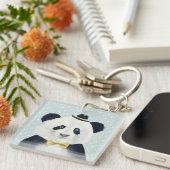 水彩画のパンダくま キーホルダー (正面右)