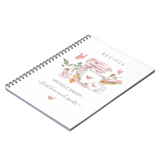 水彩画のパン屋さんのスタンドミキサー レシピ ノートブック (左側)