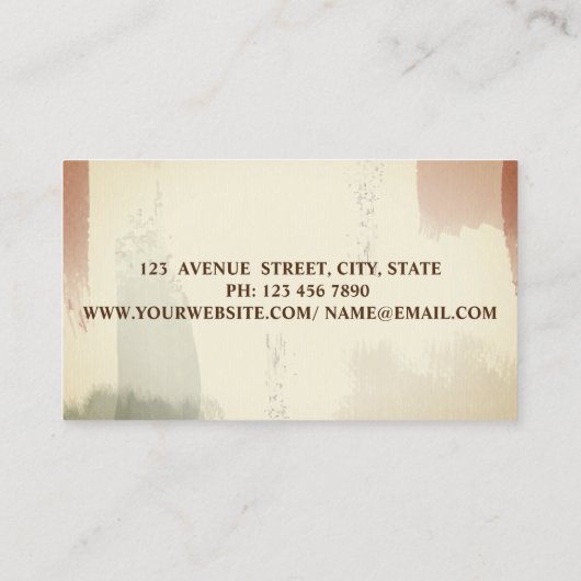 水彩画のパン屋さんの手工具ひまわり 名刺 (裏面)