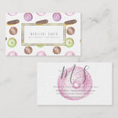 水彩画のパン屋ドーナツケーキの装飾者 名刺 (正面/裏面)