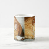 水彩画のパーソナライズなショウガ猫のマグ コーヒーマグカップ (中央)