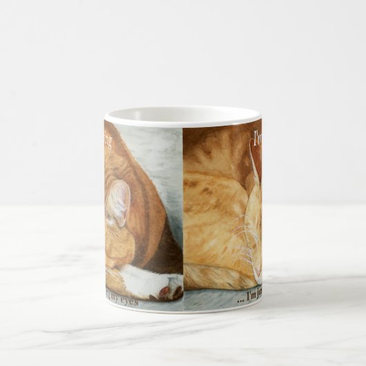 水彩画のパーソナライズなショウガ猫のマグ コーヒーマグカップ (中央)