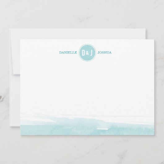 水彩画のパーソナライズなメッセージカード ノートカード (正面)