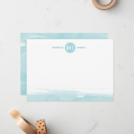 水彩画のパーソナライズなメッセージカード ノートカード (正面/裏面インサイチュ)