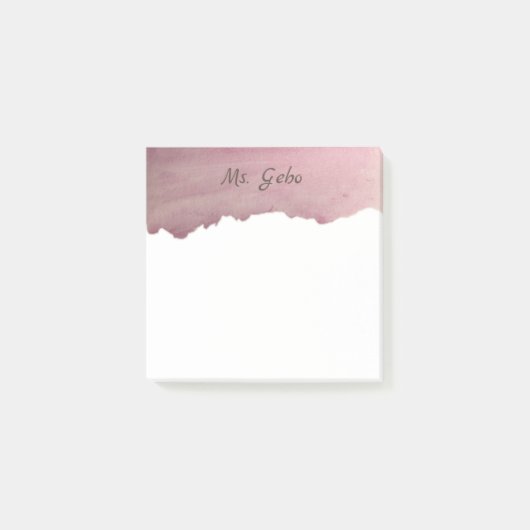 水彩画のパーソナライズな粘着性があるノート ポストイット (正面)