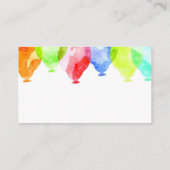 水彩画のパーティーの気球のパーティーのプランナー 名刺 (裏面)