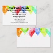 水彩画のパーティーの気球のパーティーのプランナー 名刺 (正面/裏面)