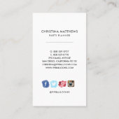 水彩画のパーティーは名刺を風船のようにふくらませます 名刺 (裏面)