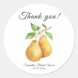 水彩画のパーフェクトペア・サンキュー・ブライダルシャワー ラウンドシール