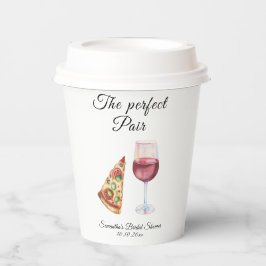 水彩画のパーフェクトペア ブライダルシャワー 紙コップ