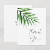 水彩画のパーム サンキューカード (正面/裏面)
