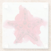 水彩画のヒトデ ガラスコースター (裏面)