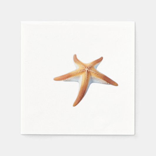 水彩画のヒトデ スタンダードカクテルナプキン (正面)