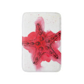 水彩画のヒトデ バスマット (正面縦)