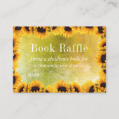 水彩画のヒマワリのベビーの本のラッフルのチケット エンクロージャーカード (正面)