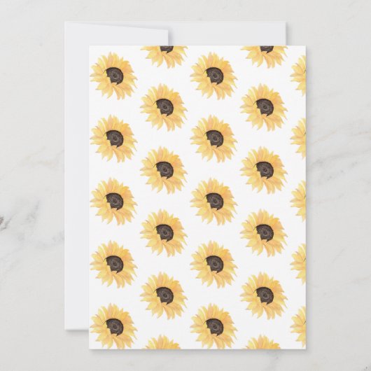 水彩画のヒマワリの中立性のベビーシャワー 招待状 (裏面)
