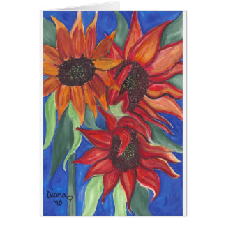 水彩画のヒマワリ