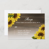 水彩画のヒマワリRSVPカード 出欠カード (正面/裏面)