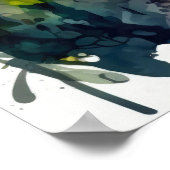 水彩画のヒョウの森 AI 自然 ポスター (角)