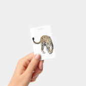 水彩画のヒョウ ジャングルキャット 描かれた動物 緑 バッジ (手持ち)