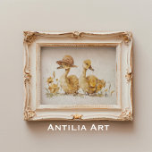 水彩画のヒヨコの絵 ファーム動物 ポスター