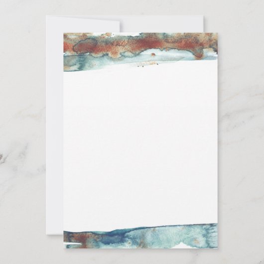 水彩画のビーチの生まれたばかりのなベビーの写真の誕生 案内状 (裏面)