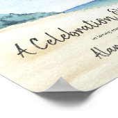 水彩画のビーチシーン　人生の祝い ポスター (角)