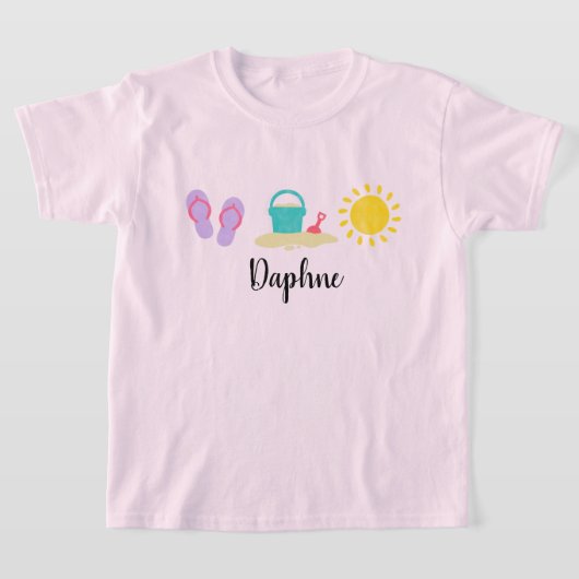 水彩画のビーチトリオ女子 Tシャツ (レイダウン)