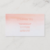 水彩画のピンクおよび白くモダンなあと波 名刺 (裏面)
