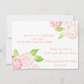 水彩画のピンクのアジサイの招待状 招待状 (正面)