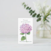 水彩画のピンクのアジサイの花 名刺 (スタンド正面)