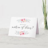 水彩画のピンクのアネモネは名誉のある私の婦人です カード (正面)