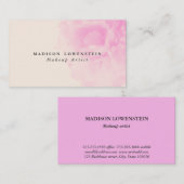 水彩画のピンクのシャクヤクの花のぼろぼろの上品 名刺 (正面/裏面)