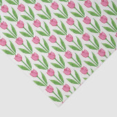 水彩画のピンクのチューリップの花柄のティッシュペーパー 薄葉紙 (詳細)